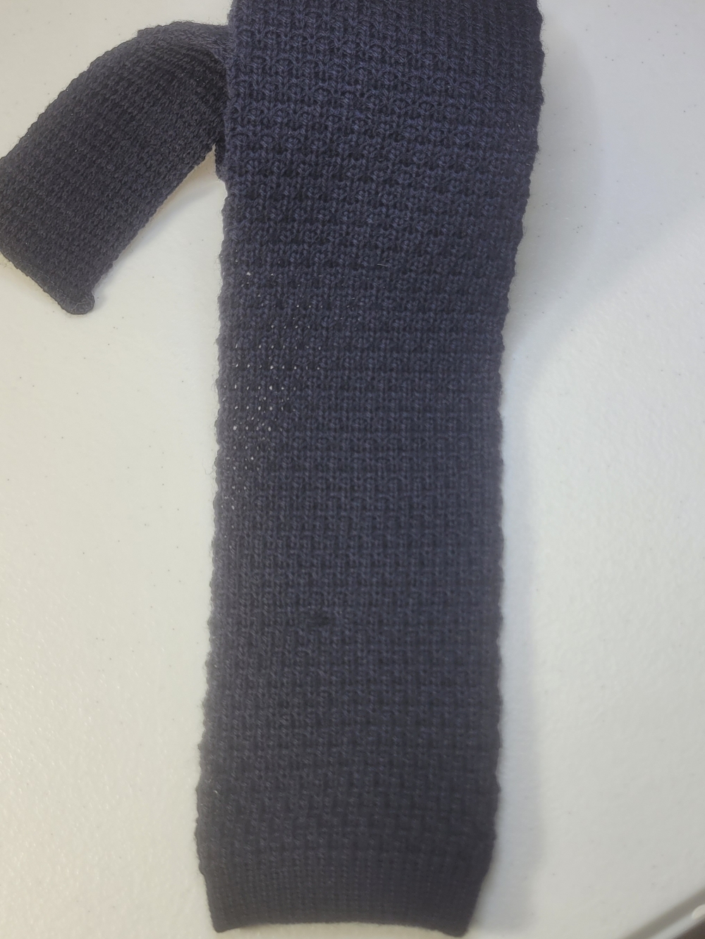 Lands' End Dark Blue Black Knit Tie